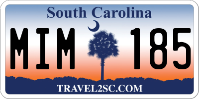 SC license plate MIM185