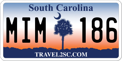 SC license plate MIM186