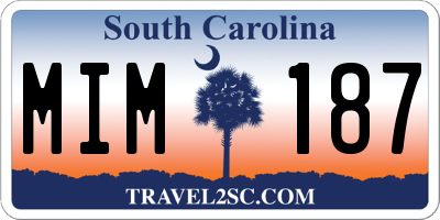 SC license plate MIM187