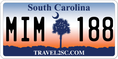 SC license plate MIM188