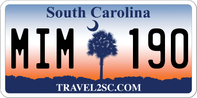SC license plate MIM190