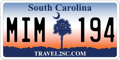 SC license plate MIM194