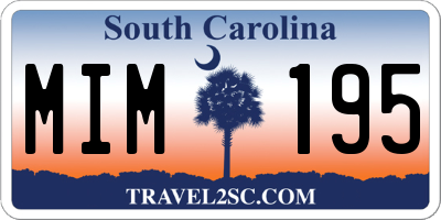 SC license plate MIM195