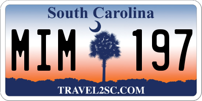 SC license plate MIM197