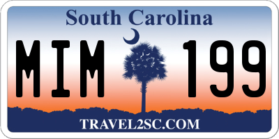 SC license plate MIM199