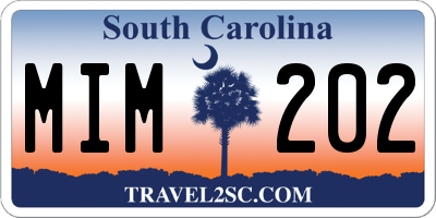 SC license plate MIM202