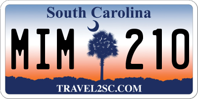 SC license plate MIM210