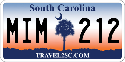 SC license plate MIM212