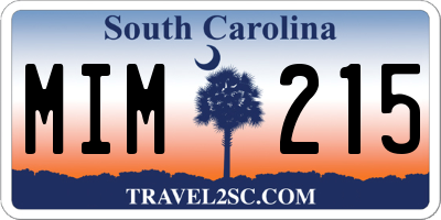SC license plate MIM215