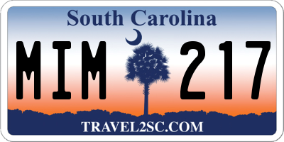 SC license plate MIM217