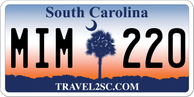SC license plate MIM220