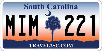 SC license plate MIM221