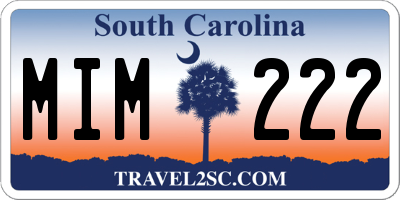 SC license plate MIM222