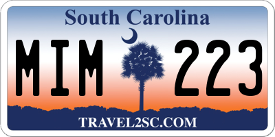SC license plate MIM223