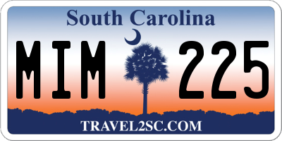 SC license plate MIM225