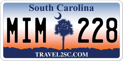 SC license plate MIM228