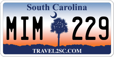 SC license plate MIM229
