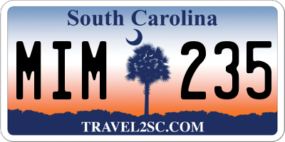 SC license plate MIM235