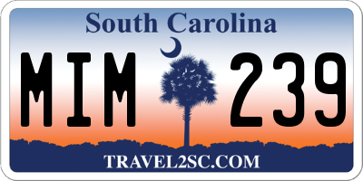 SC license plate MIM239