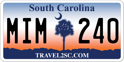 SC license plate MIM240
