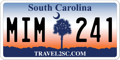 SC license plate MIM241