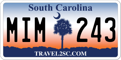 SC license plate MIM243