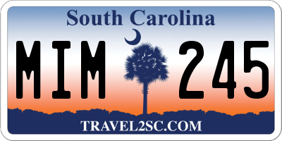 SC license plate MIM245