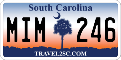 SC license plate MIM246