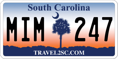 SC license plate MIM247