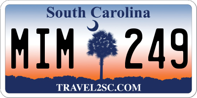 SC license plate MIM249