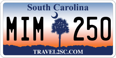 SC license plate MIM250