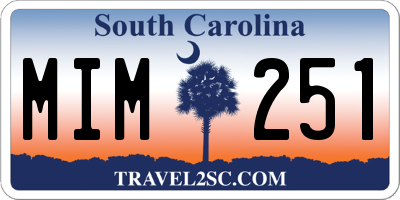 SC license plate MIM251