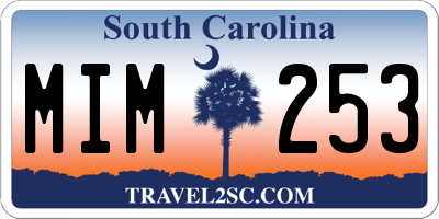 SC license plate MIM253