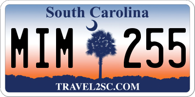 SC license plate MIM255