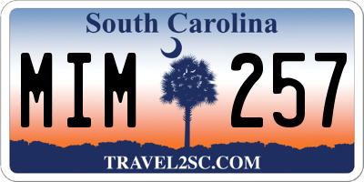 SC license plate MIM257