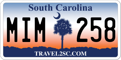 SC license plate MIM258