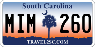 SC license plate MIM260