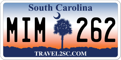 SC license plate MIM262