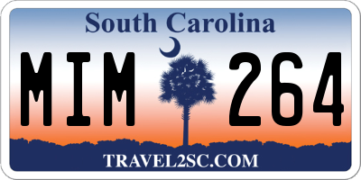 SC license plate MIM264