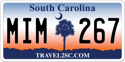 SC license plate MIM267
