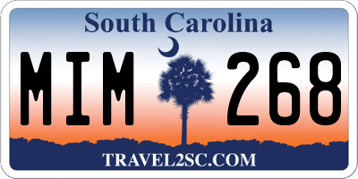 SC license plate MIM268