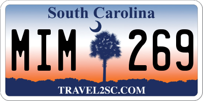 SC license plate MIM269