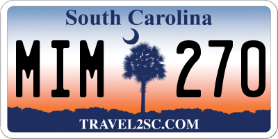 SC license plate MIM270
