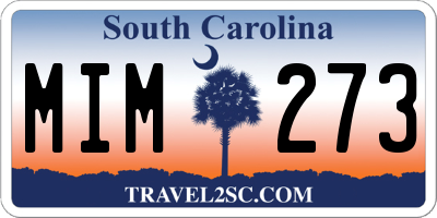 SC license plate MIM273