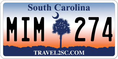 SC license plate MIM274