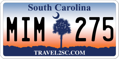 SC license plate MIM275
