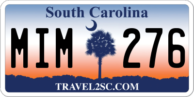 SC license plate MIM276