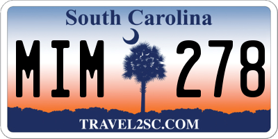 SC license plate MIM278
