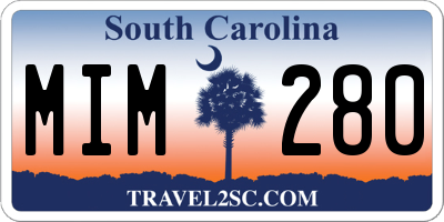 SC license plate MIM280