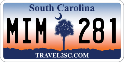 SC license plate MIM281
